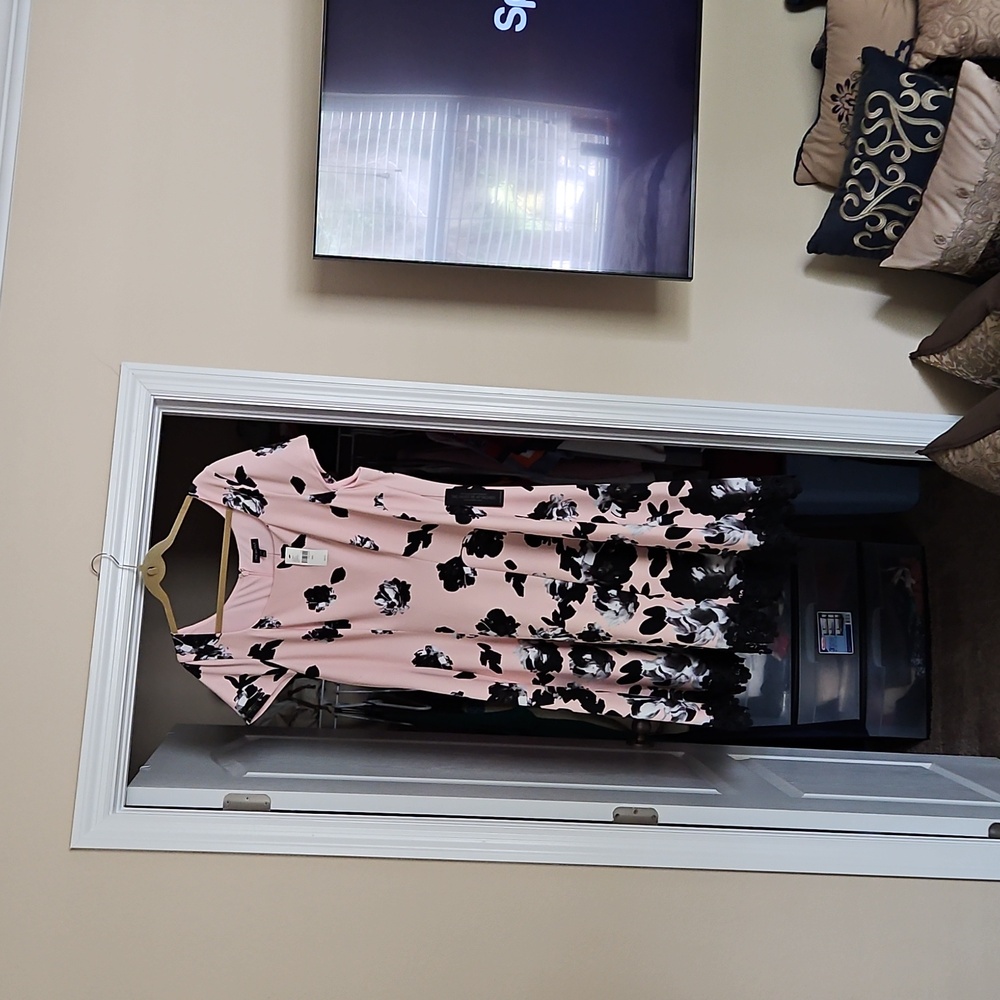 Lane Bryant Pink and Black Dress